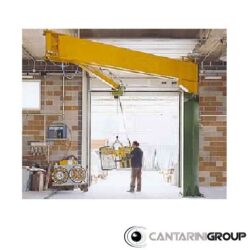 Column jib crane with articulated arm